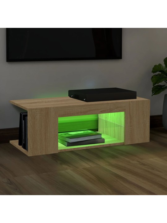 TV skříňka s LED osvětlením dub sonoma 90 x 39 x 30 cm