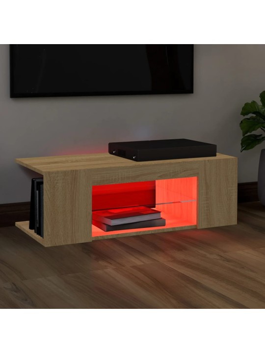TV skříňka s LED osvětlením dub sonoma 90 x 39 x 30 cm