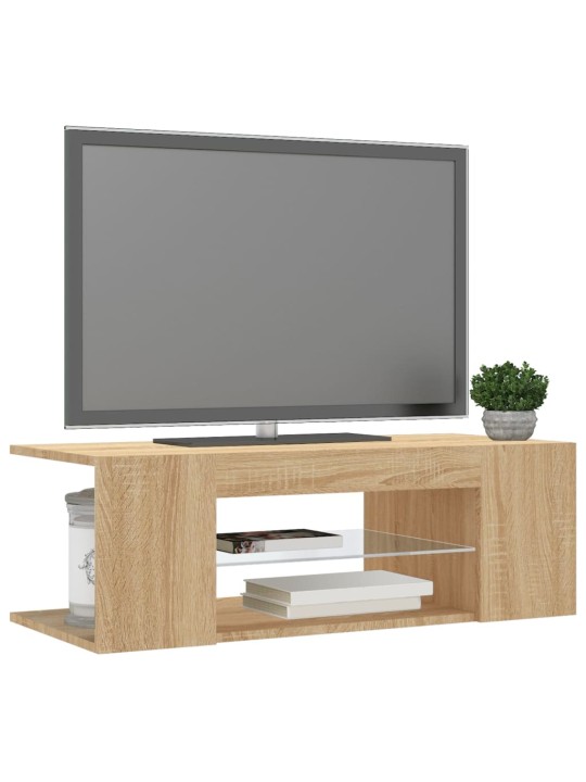 TV skříňka s LED osvětlením dub sonoma 90 x 39 x 30 cm