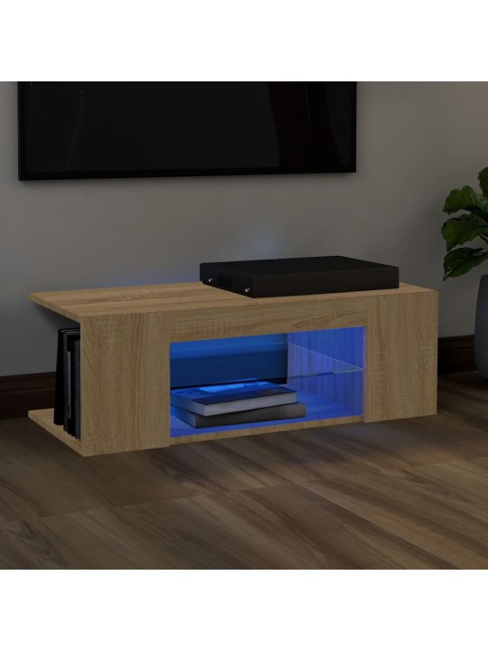 TV skříňka s LED osvětlením dub sonoma 90 x 39 x 30 cm