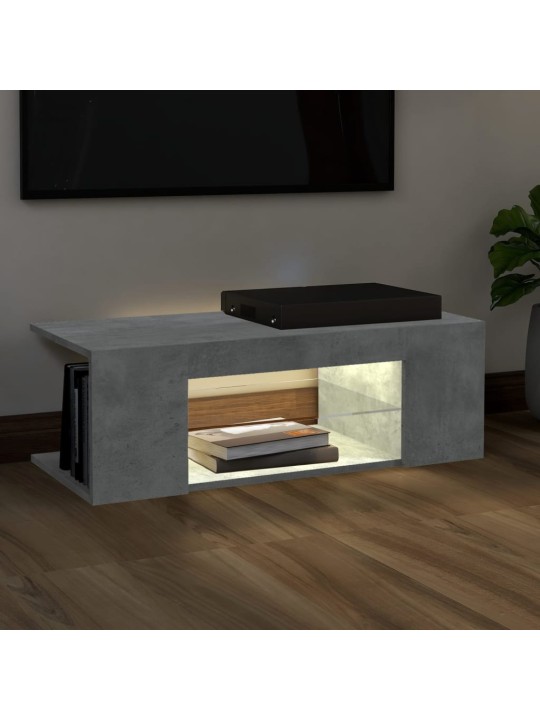 TV skříňka s LED osvětlením betonově šedá 90 x 39 x 30 cm
