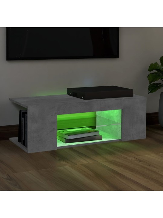 TV skříňka s LED osvětlením betonově šedá 90 x 39 x 30 cm