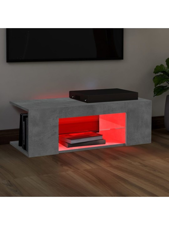 TV skříňka s LED osvětlením betonově šedá 90 x 39 x 30 cm