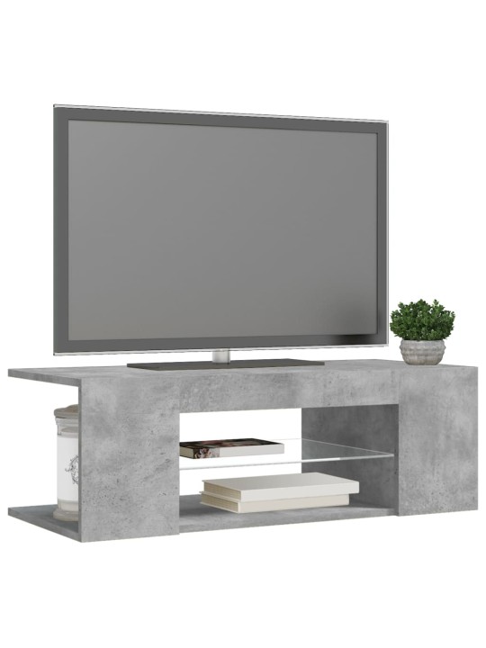 TV skříňka s LED osvětlením betonově šedá 90 x 39 x 30 cm