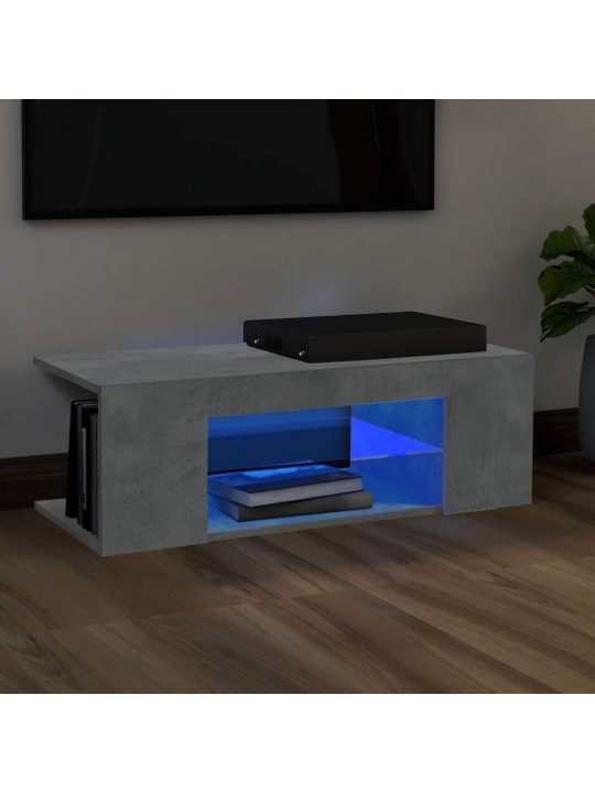TV skříňka s LED osvětlením betonově šedá 90 x 39 x 30 cm