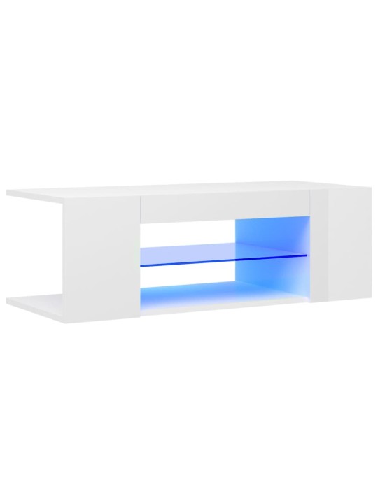 TV skříňka s LED osvětlením bílá s vysokým leskem 90x39x30 cm