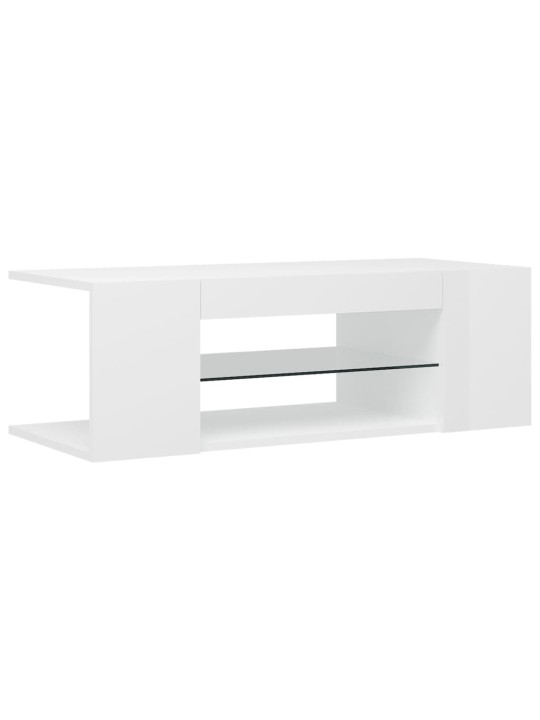 TV skříňka s LED osvětlením bílá s vysokým leskem 90x39x30 cm