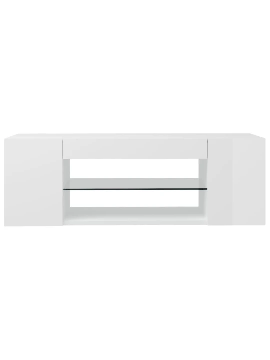 TV skříňka s LED osvětlením bílá s vysokým leskem 90x39x30 cm