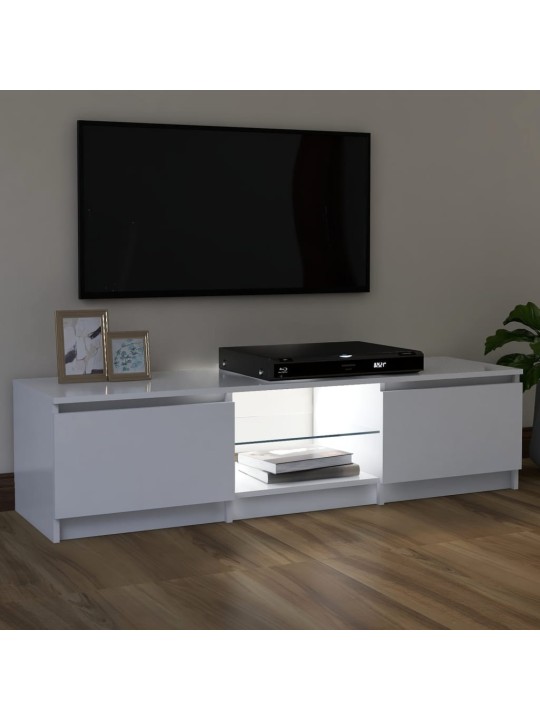 TV skříňka s LED osvětlením bílá 120 x 30 x 35,5 cm