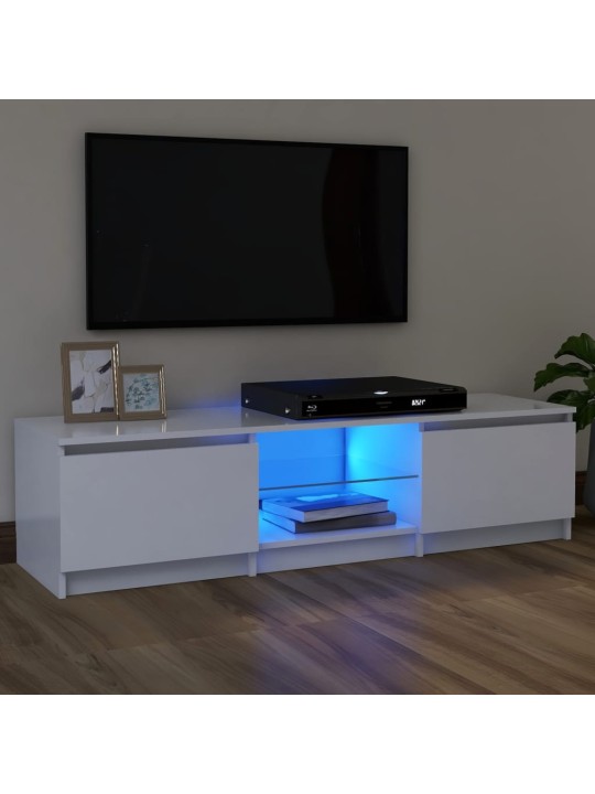 TV skříňka s LED osvětlením bílá 120 x 30 x 35,5 cm