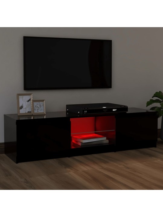 TV skříňka s LED osvětlením černá 120 x 30 x 35,5 cm