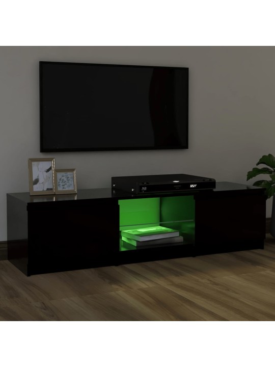 TV skříňka s LED osvětlením černá 120 x 30 x 35,5 cm