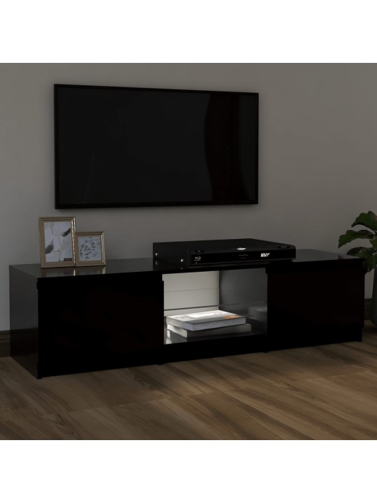 TV skříňka s LED osvětlením černá 120 x 30 x 35,5 cm