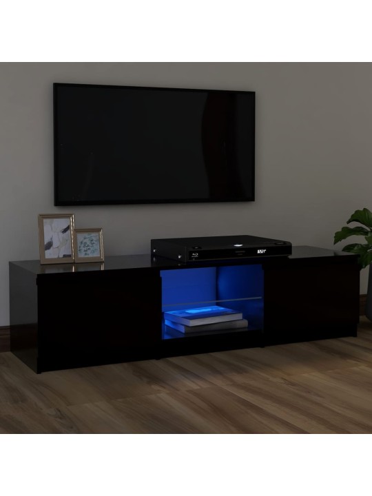 TV skříňka s LED osvětlením černá 120 x 30 x 35,5 cm