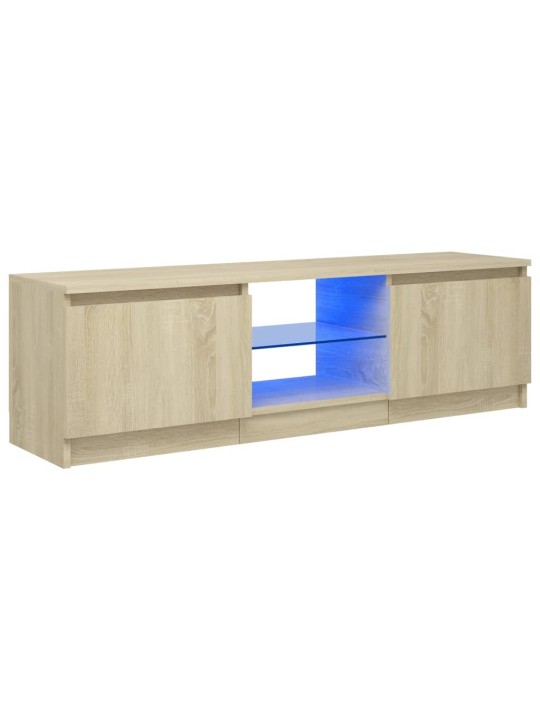 TV skříňka s LED osvětlením dub sonoma 120 x 30 x 35,5 cm