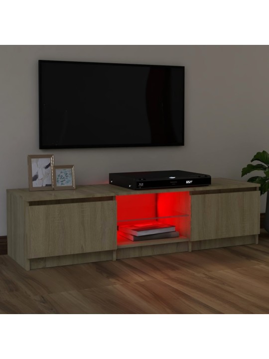 TV skříňka s LED osvětlením dub sonoma 120 x 30 x 35,5 cm