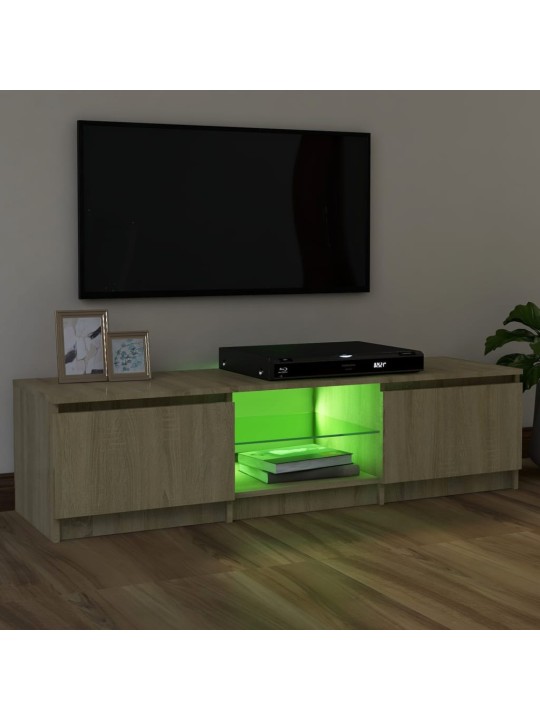 TV skříňka s LED osvětlením dub sonoma 120 x 30 x 35,5 cm