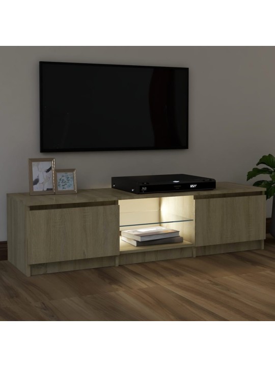TV skříňka s LED osvětlením dub sonoma 120 x 30 x 35,5 cm