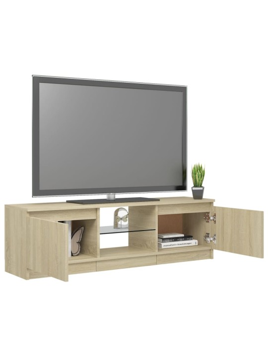 TV skříňka s LED osvětlením dub sonoma 120 x 30 x 35,5 cm