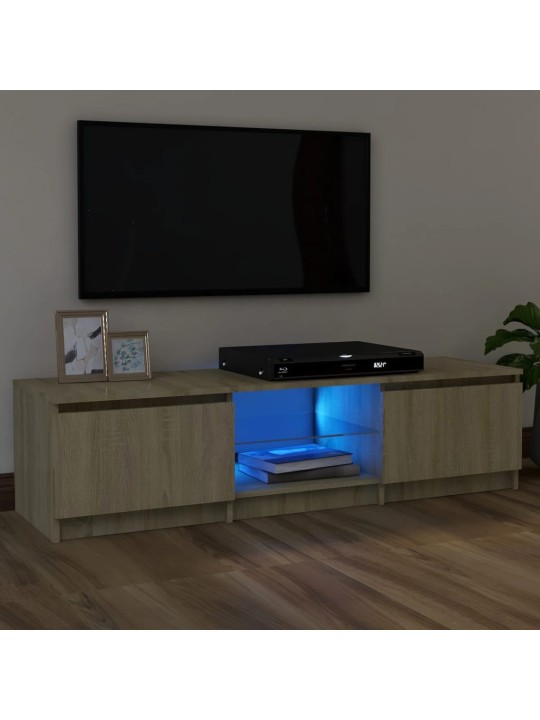 TV skříňka s LED osvětlením dub sonoma 120 x 30 x 35,5 cm