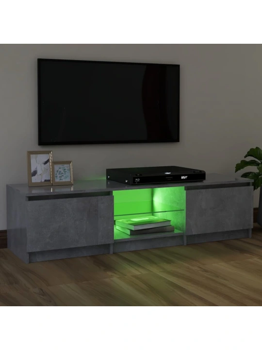 TV skříňka s LED osvětlením betonově šedá 120 x 30 x 35,5 cm