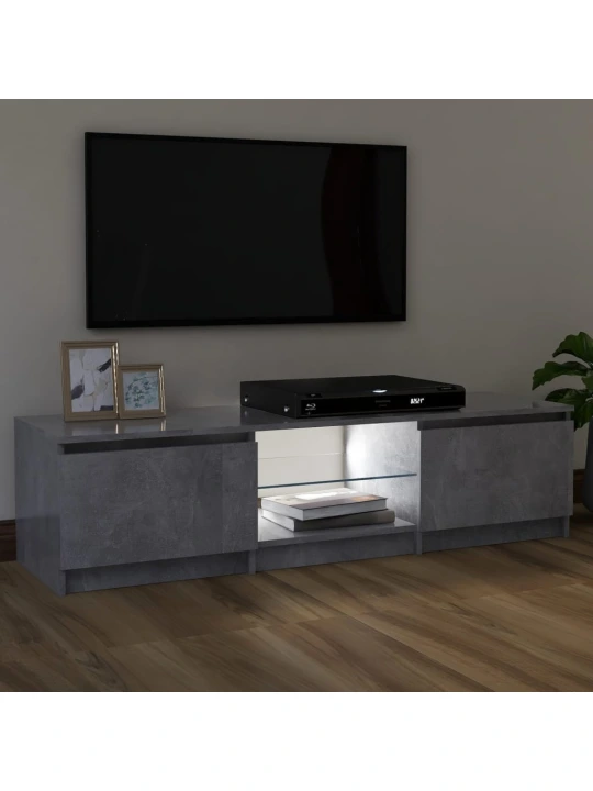 TV skříňka s LED osvětlením betonově šedá 120 x 30 x 35,5 cm