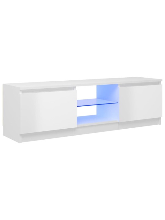 TV skříňka s LED osvětlením bílá vysoký lesk 120 x 30 x 35,5 cm
