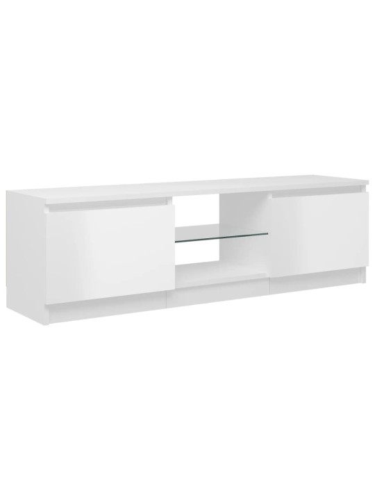 TV skříňka s LED osvětlením bílá vysoký lesk 120 x 30 x 35,5 cm