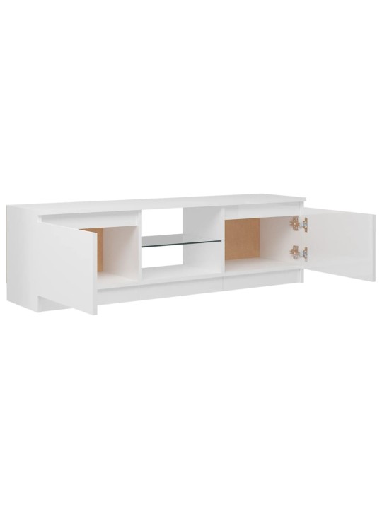 TV skříňka s LED osvětlením bílá vysoký lesk 120 x 30 x 35,5 cm