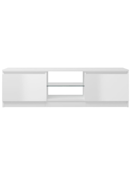 TV skříňka s LED osvětlením bílá vysoký lesk 120 x 30 x 35,5 cm
