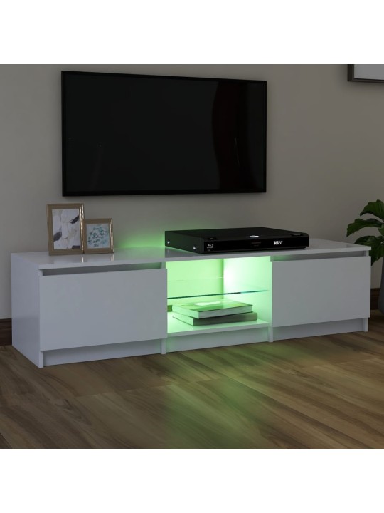 TV skříňka s LED osvětlením bílá 140 x 40 x 35,5 cm