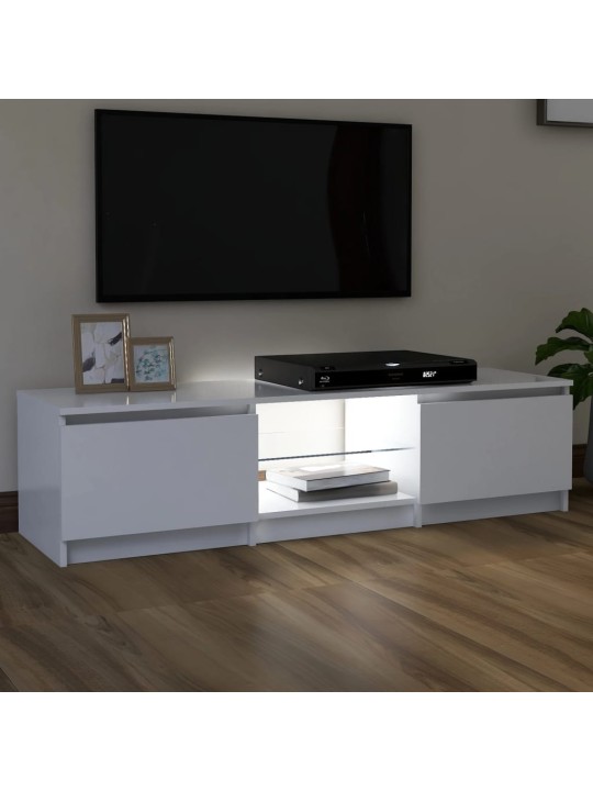 TV skříňka s LED osvětlením bílá 140 x 40 x 35,5 cm