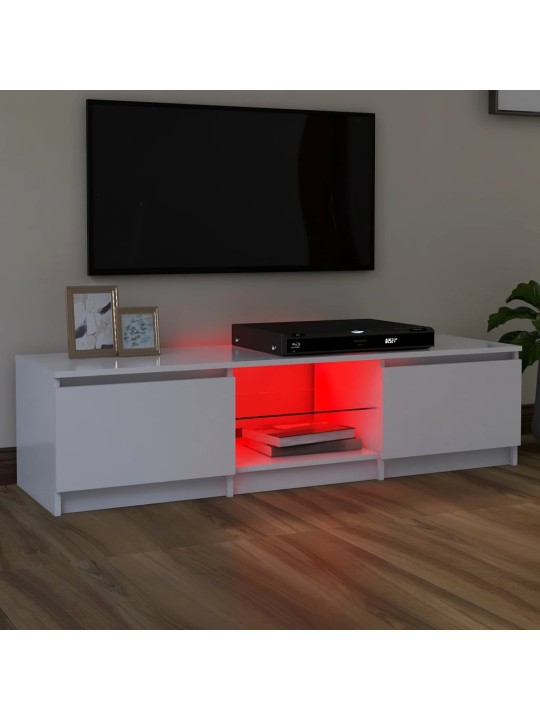 TV skříňka s LED osvětlením bílá 140 x 40 x 35,5 cm