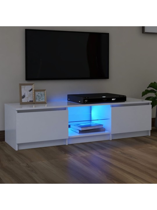 TV skříňka s LED osvětlením bílá 140 x 40 x 35,5 cm