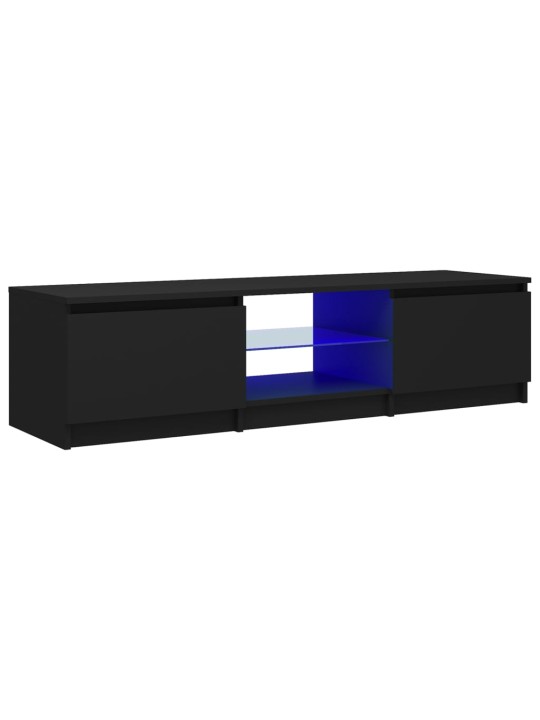 TV skříňka s LED osvětlením černá 140 x 40 x 35,5 cm