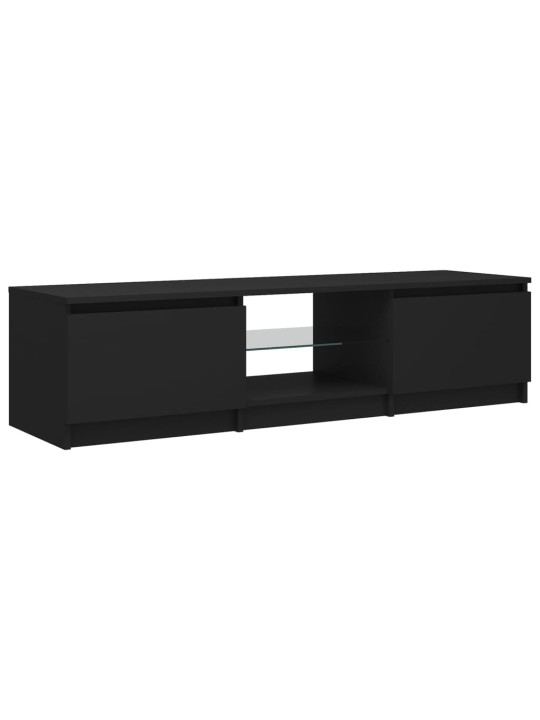 TV skříňka s LED osvětlením černá 140 x 40 x 35,5 cm