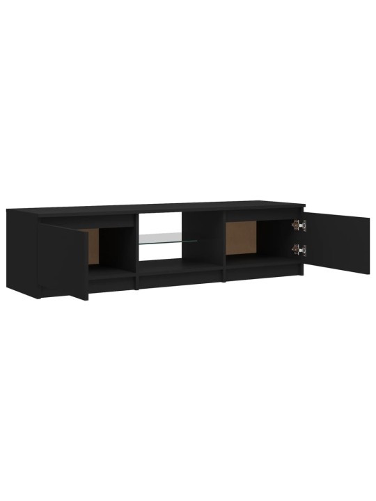 TV skříňka s LED osvětlením černá 140 x 40 x 35,5 cm