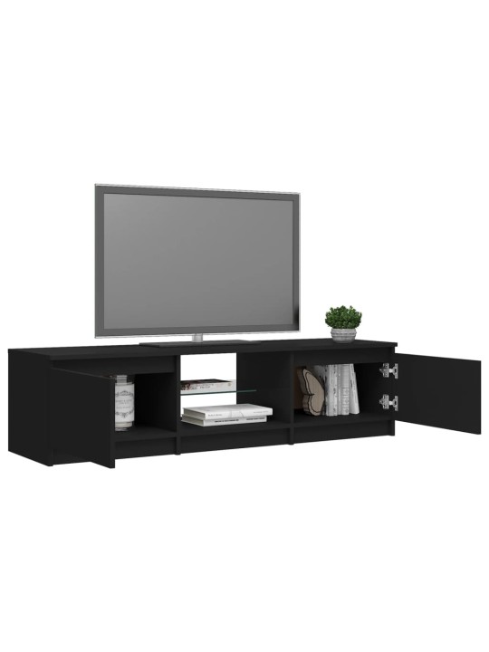 TV skříňka s LED osvětlením černá 140 x 40 x 35,5 cm