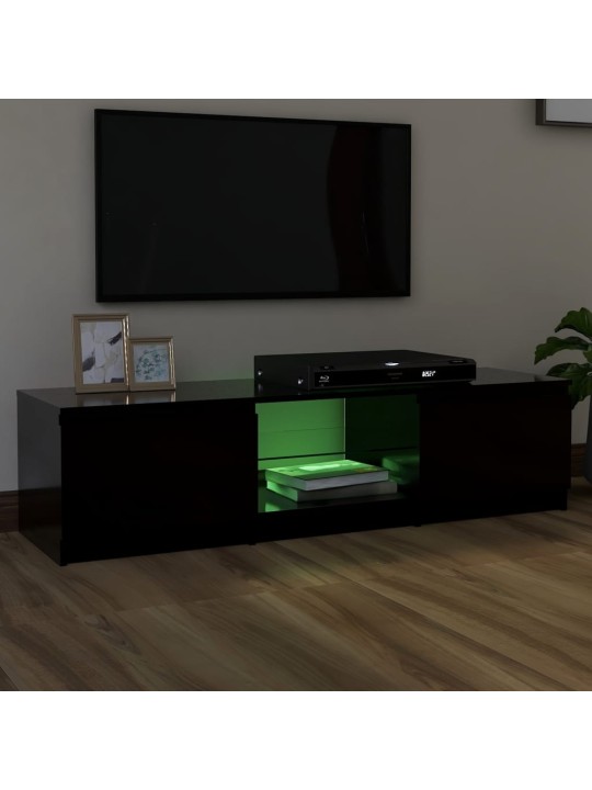 TV skříňka s LED osvětlením černá 140 x 40 x 35,5 cm