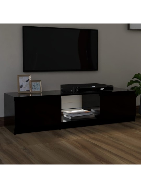 TV skříňka s LED osvětlením černá 140 x 40 x 35,5 cm