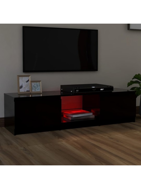 TV skříňka s LED osvětlením černá 140 x 40 x 35,5 cm