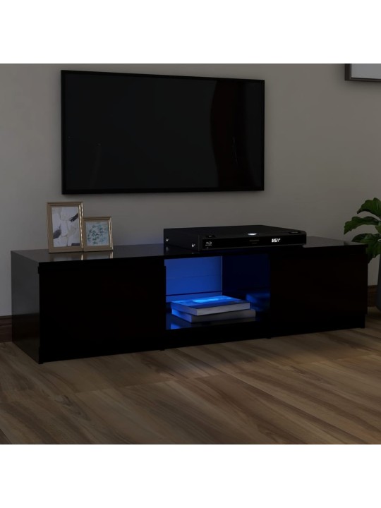 TV skříňka s LED osvětlením černá 140 x 40 x 35,5 cm