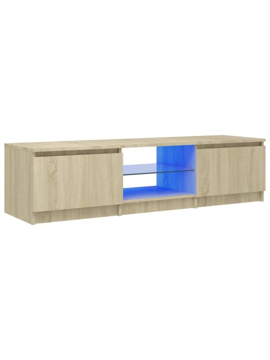TV skříňka s LED osvětlením dub sonoma 140 x 40 x 35,5 cm