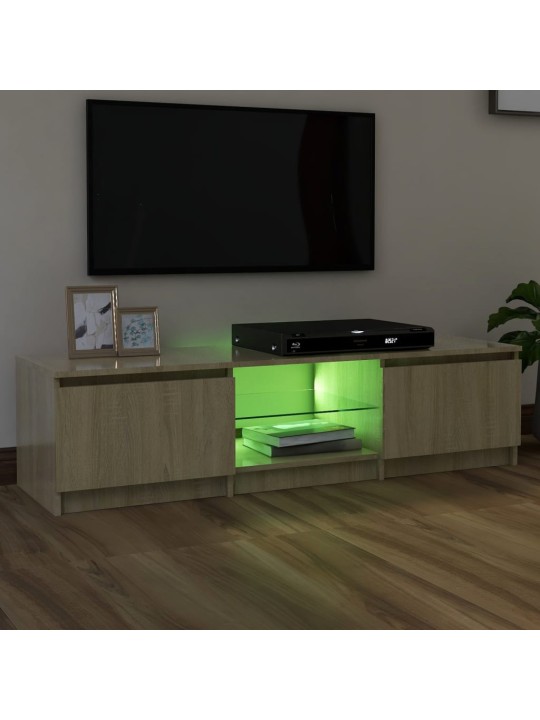 TV skříňka s LED osvětlením dub sonoma 140 x 40 x 35,5 cm