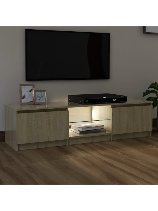 TV skříňka s LED osvětlením dub sonoma 140 x 40 x 35,5 cm