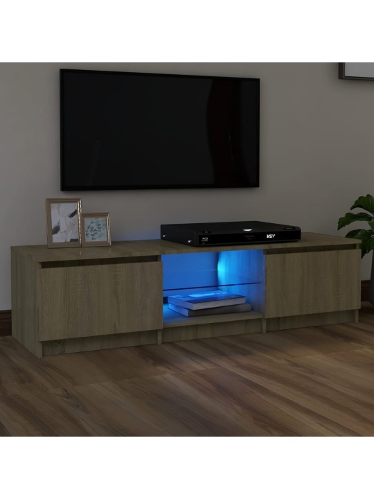 TV skříňka s LED osvětlením dub sonoma 140 x 40 x 35,5 cm