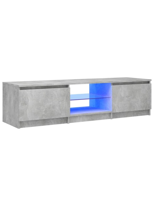 TV skříňka s LED osvětlením betonově šedá 140 x 40 x 35,5 cm