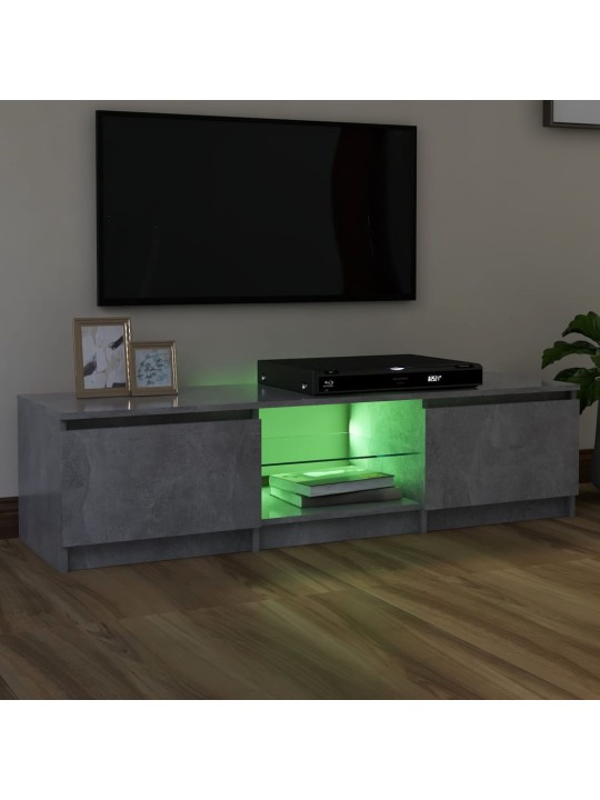 TV skříňka s LED osvětlením betonově šedá 140 x 40 x 35,5 cm