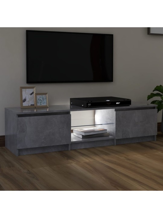 TV skříňka s LED osvětlením betonově šedá 140 x 40 x 35,5 cm