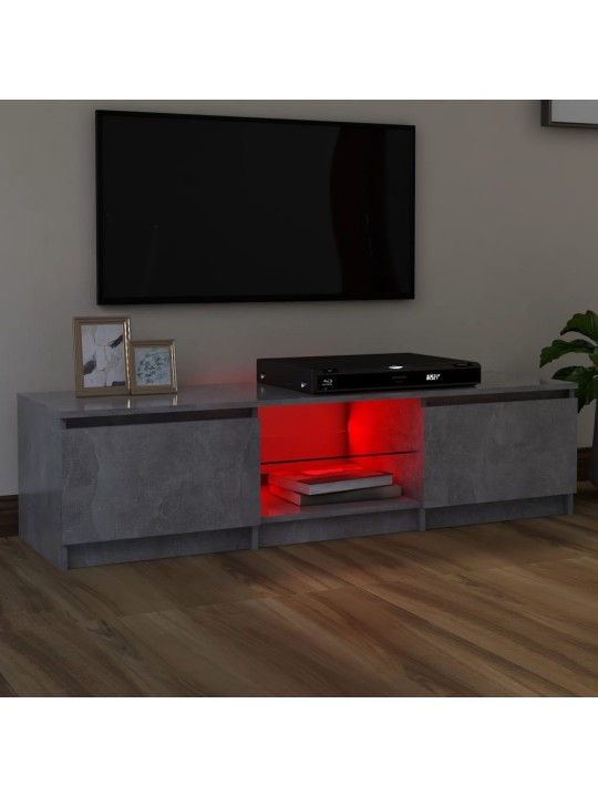 TV skříňka s LED osvětlením betonově šedá 140 x 40 x 35,5 cm